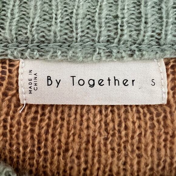 By Together Womens Exposed Seams Sweater Small Multicolor Color Block 10% Alpaca - Picture 4 of 5